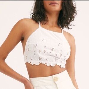 Free People Intimately Embroidered High Neck June Bralette - Large
